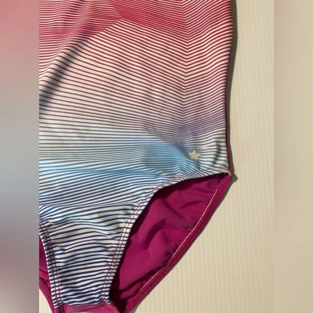 Destira gymnastics tank pastel blue pink sleeveless leotard LC-large child
